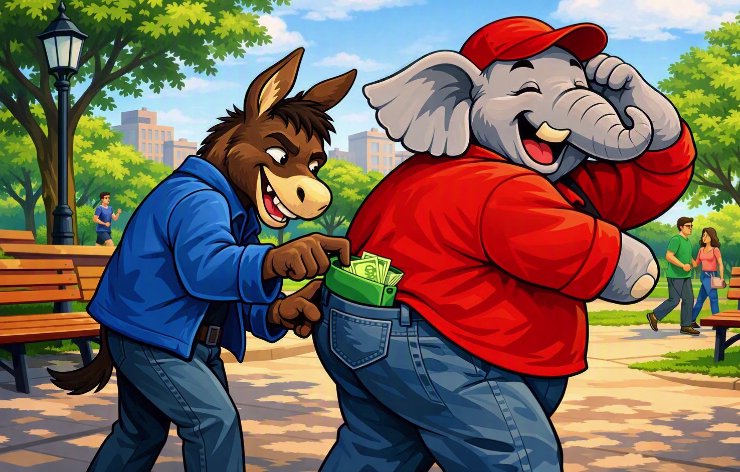 Democrats Believe You Have Too Much Money 1 donkey pickpocket png