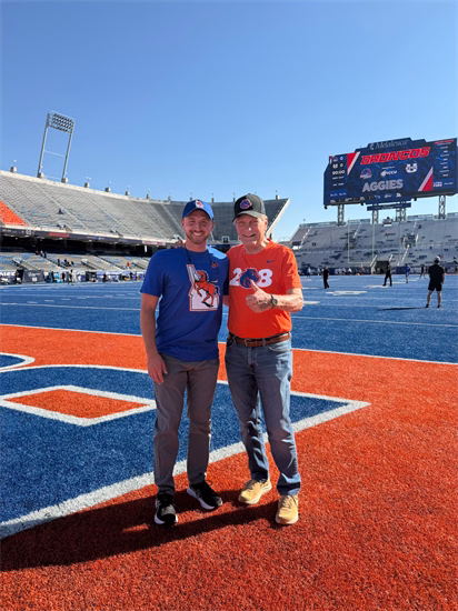 Congressman Simpson at Boise State University's North End Zone