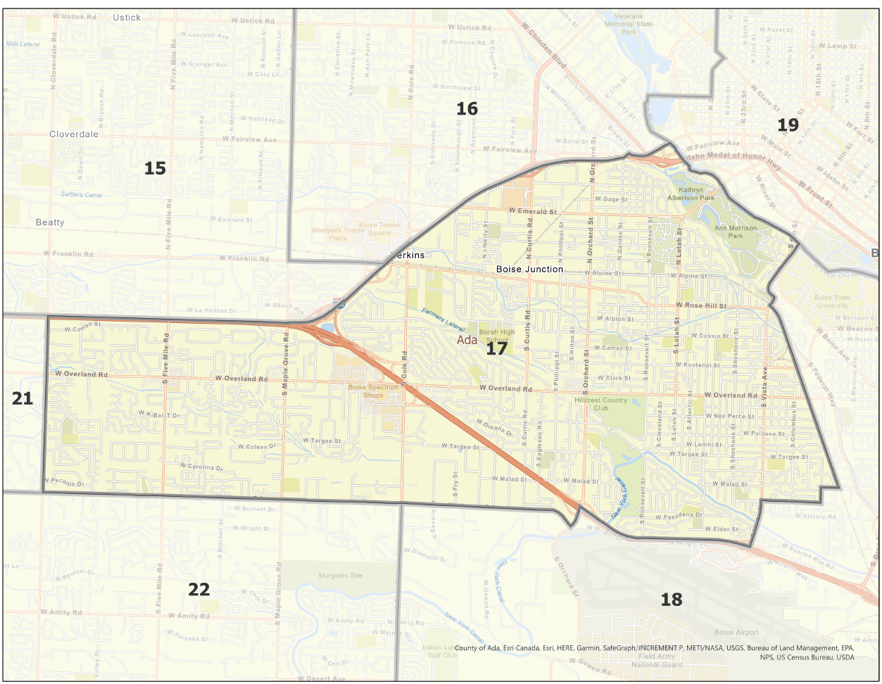 Map of Idaho Legislative District 17