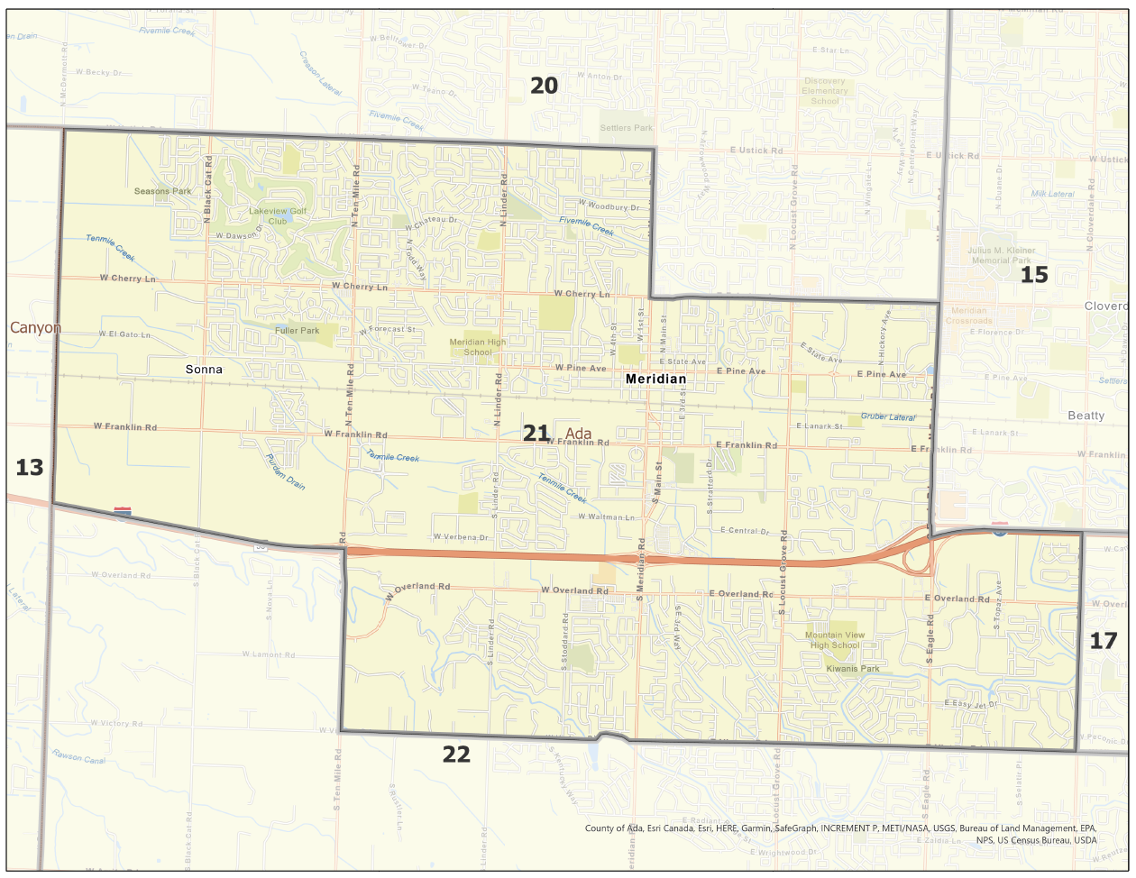 Map of Idaho Legislative District 21