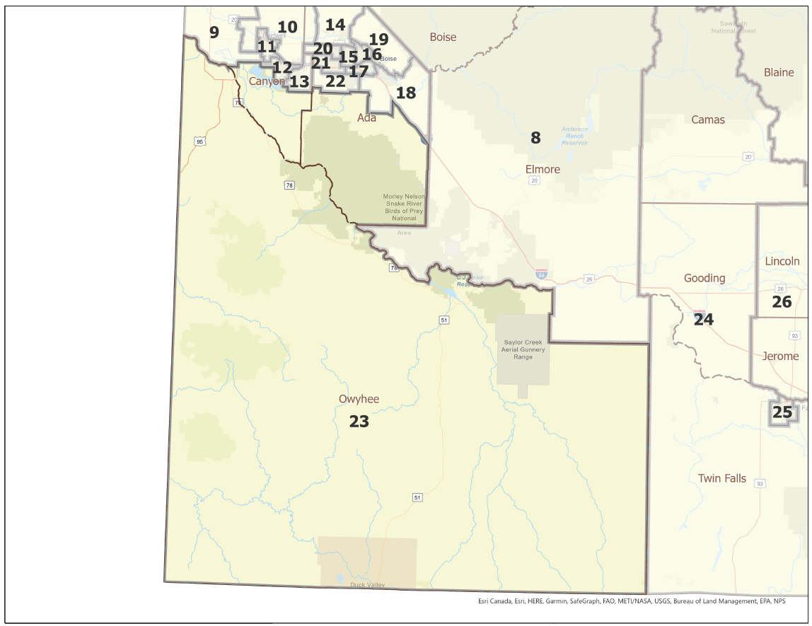 Map of Idaho Legislative District 23
