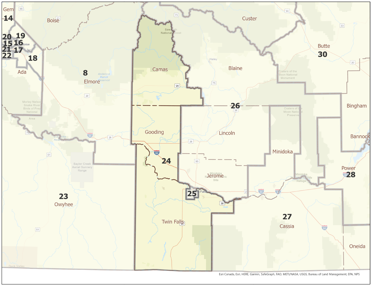 Map of Idaho Legislative District 24