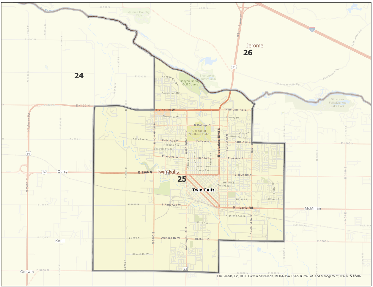Map of Idaho Legislative District 25
