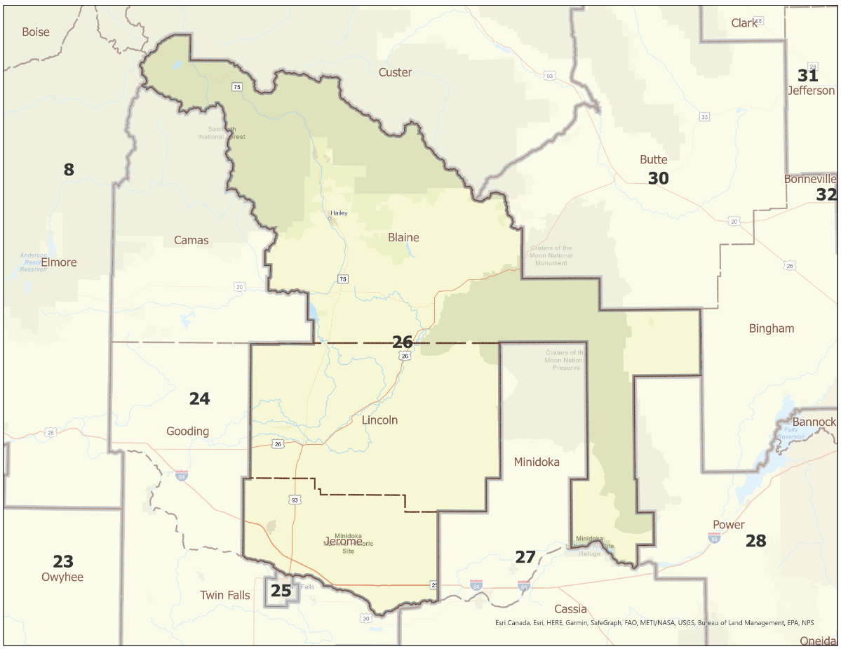 Map of Idaho Legislative District 26
