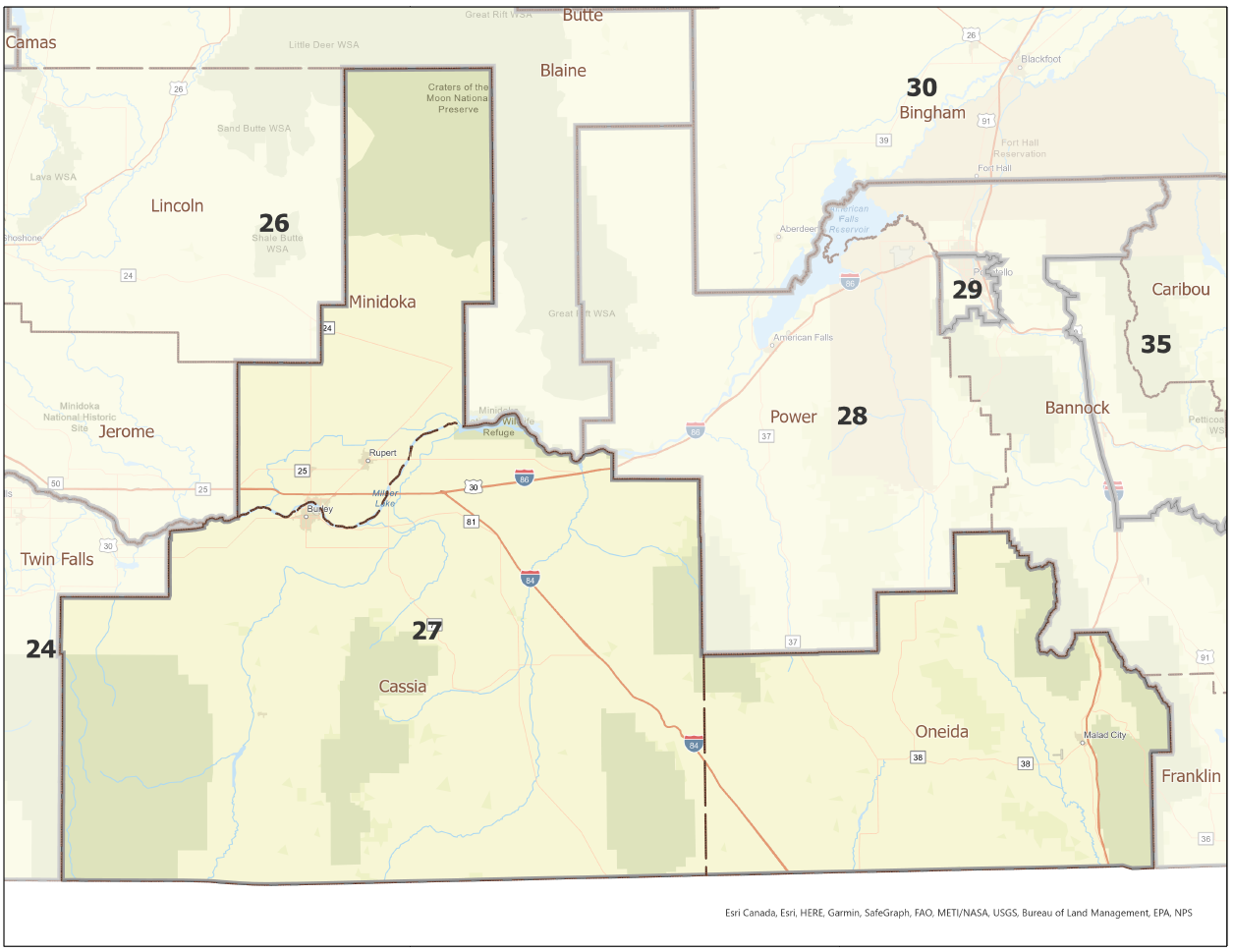 Map of Idaho Legislative District 27