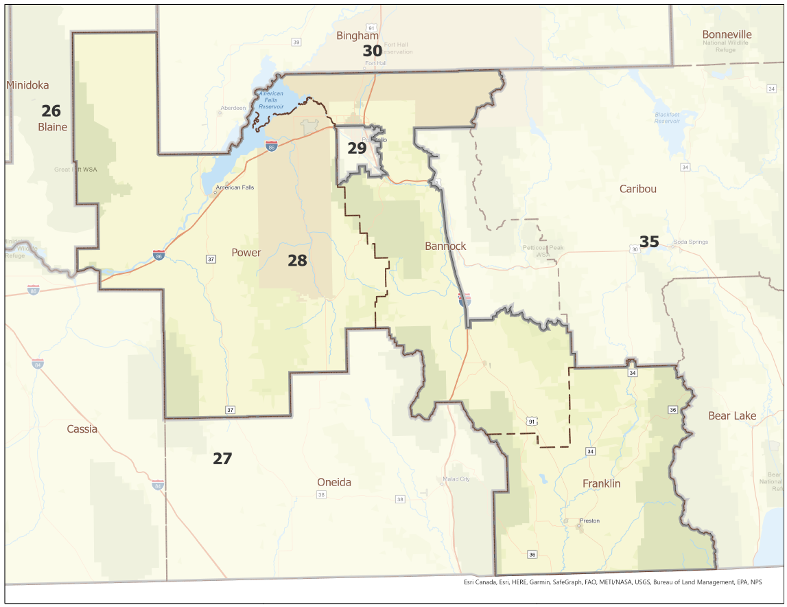 Map of Idaho Legislative District 28