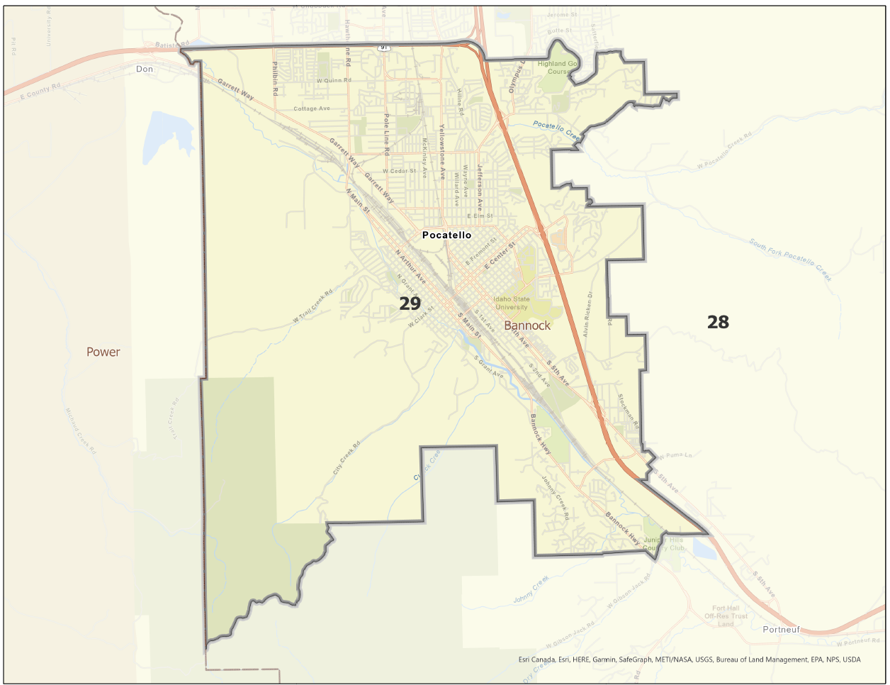 Map of Idaho Legislative District 29
