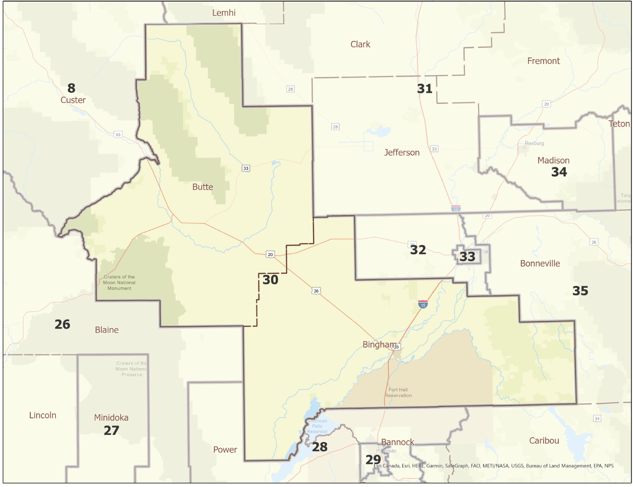 Map of Idaho Legislative District 30