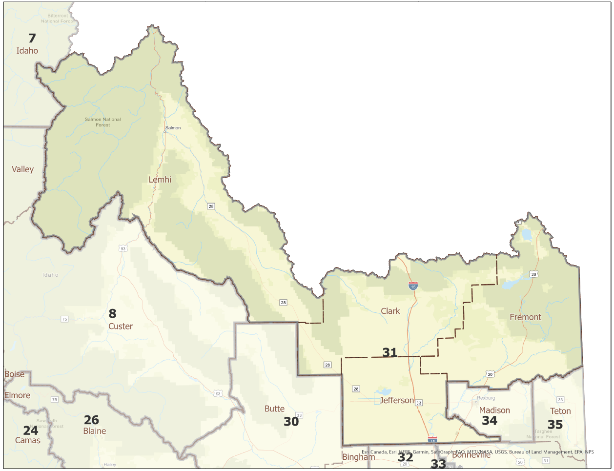 Map of Idaho Legislative District 31