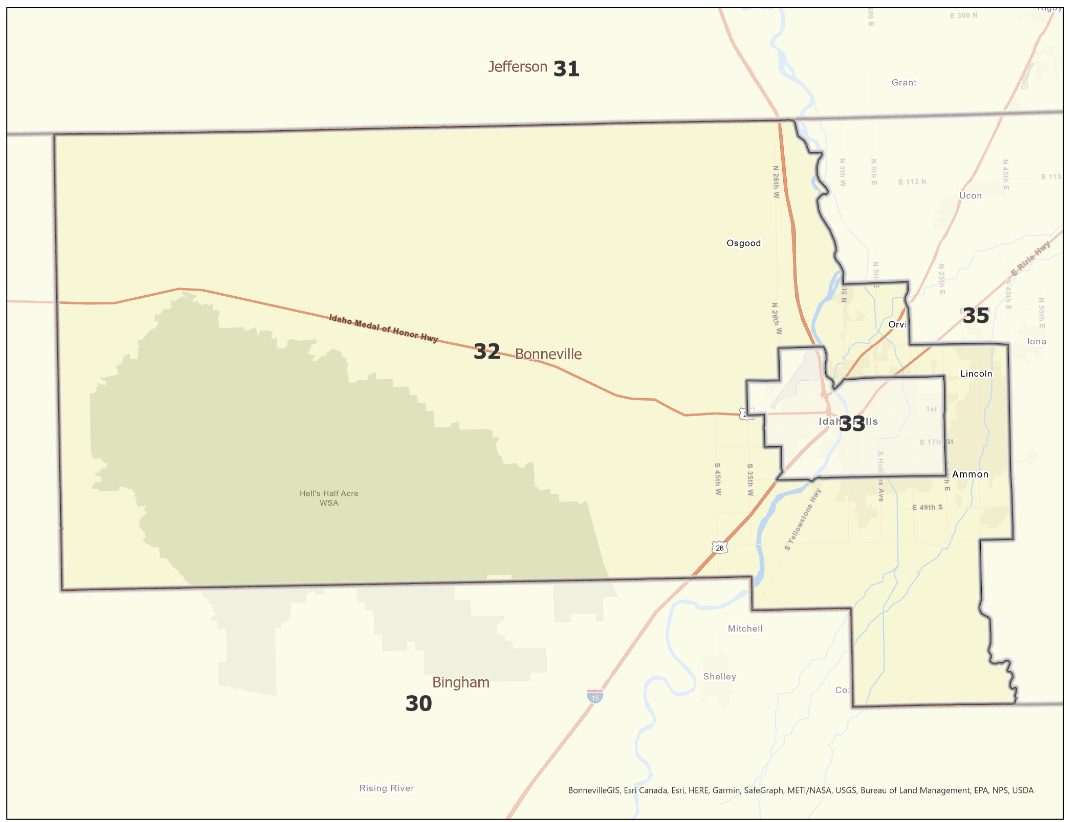 Map of Idaho Legislative District 32