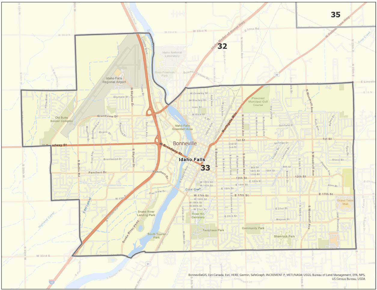 Map of Idaho Legislative District 33