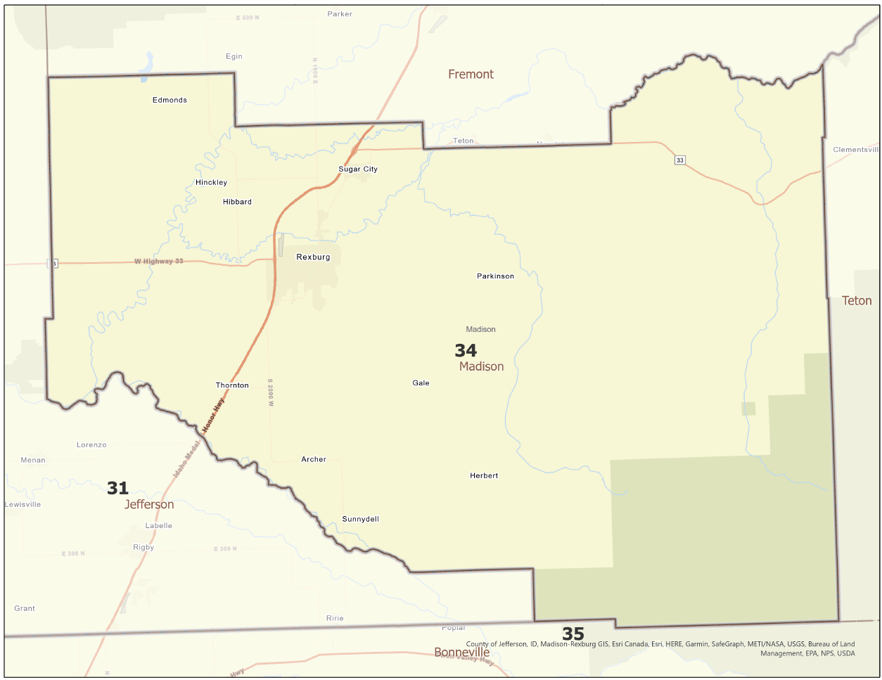 Map of Idaho Legislative District 34