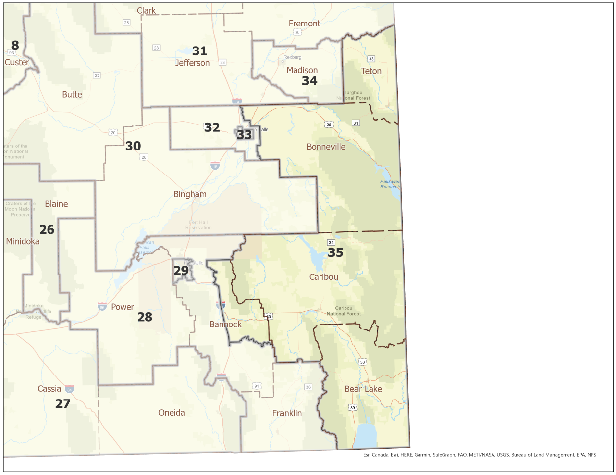 Map of Idaho Legislative District 35