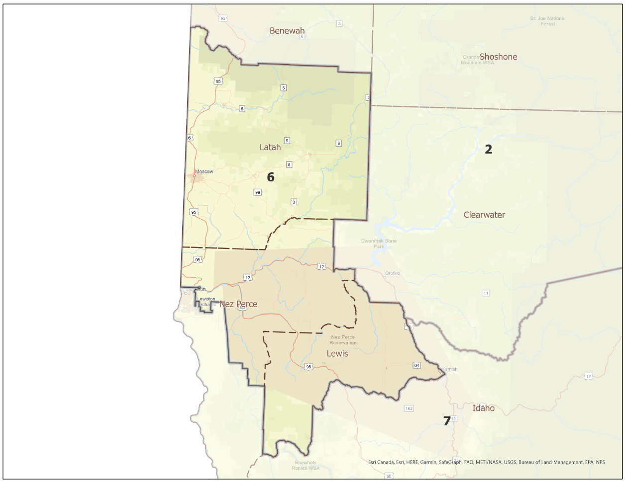 Map of Idaho Legislative District 6